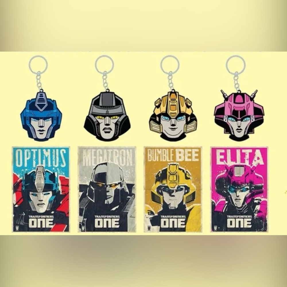 EXCLUSIVE AMC Transformers One Fan Event Merch! 4 keychains + 4 posters + 1 book